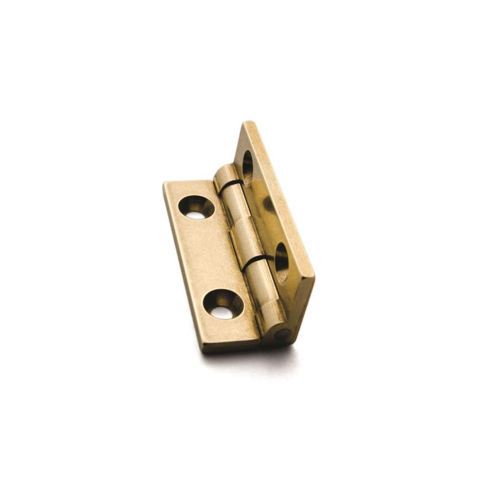 JB-102 Stop Hinge - A product photo of brass hardware on a white background
