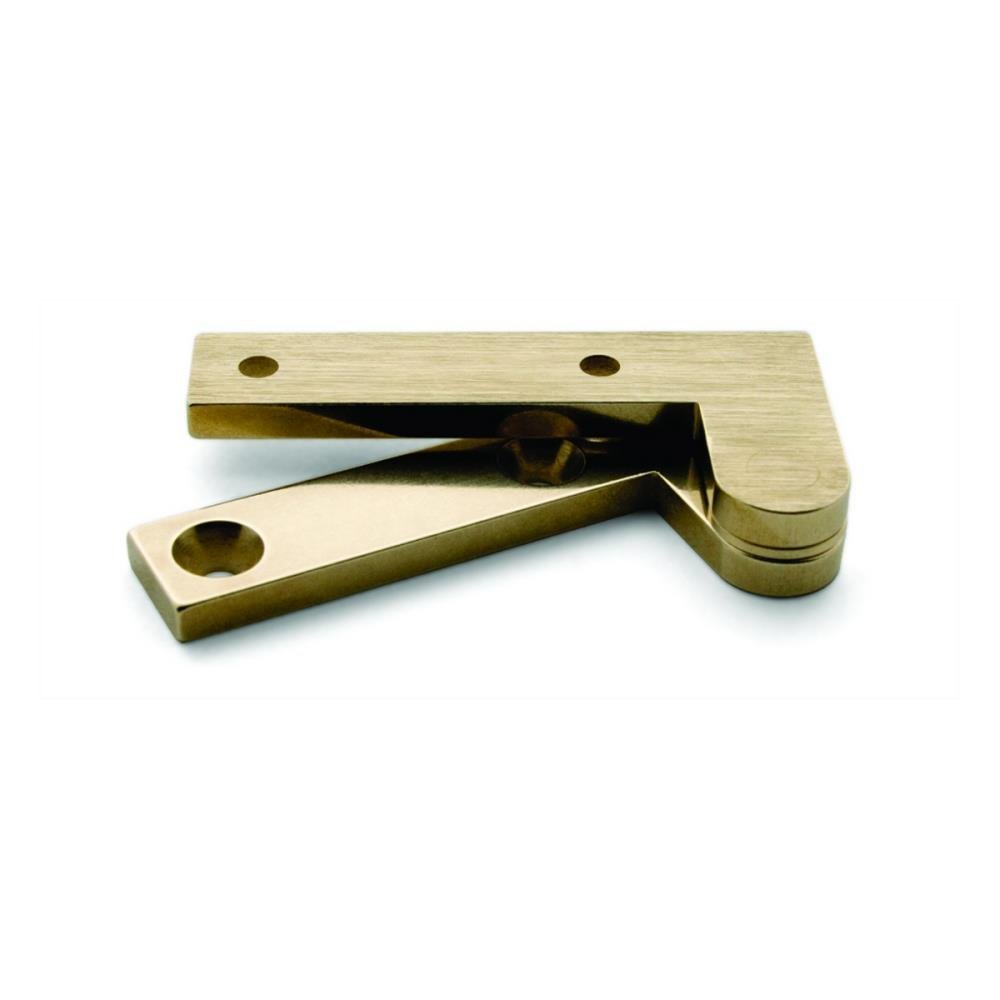 L-39 Pivot Hinge - A product photo of brass hardware on a white background
